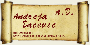 Andreja Dačević vizit kartica